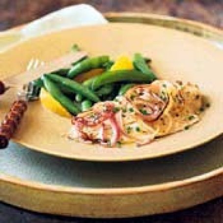 BROILED BLUEFISH w/RED ONION & CITRUS DRESSING