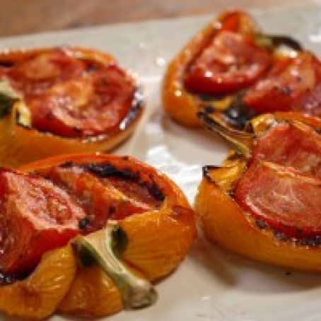 Stuffed Peppers w/tomatoes, tapenade & basil