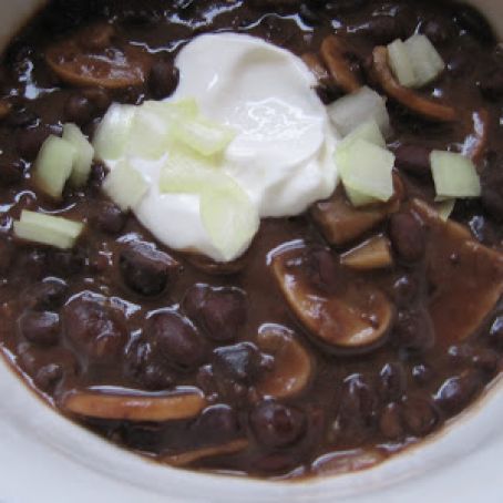 Black Beans with Mushrooms
