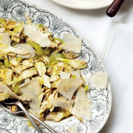 Raw Artichoke, Celery, and Parmesan Salad