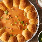 Taco, Skillet Queso Dip with Taco Biscuit Bombs 