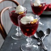 Raspberry Gelatin with Nectarines