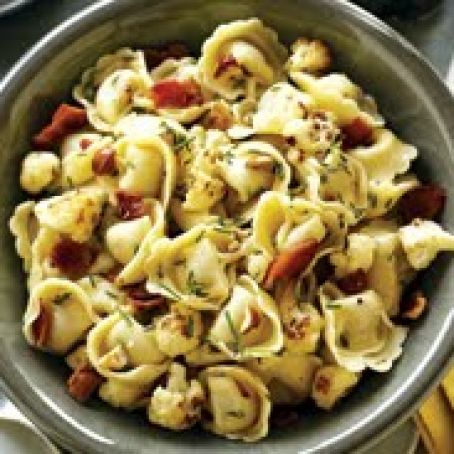 Cheese Tortellini With Roasted Cauliflower & Filberts