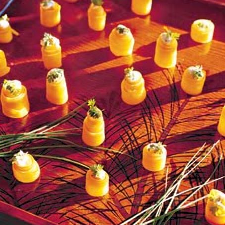 Carrot Roulade with Herbed Goat Cheese