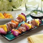 Beef Skewers with Basil Ranch Dipping Sauce
