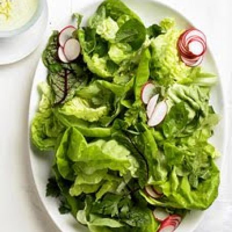 Herb Salad with Creamy Lemon Dressing