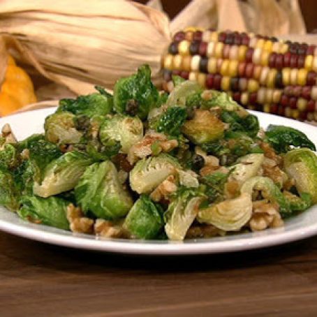 Michael Symon's Fried Brussels Sprouts With Walnuts and Capers
