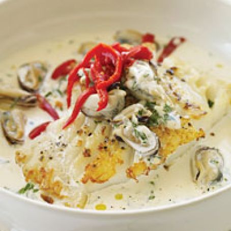 Seared Cod with Spicy Mussel Aioli