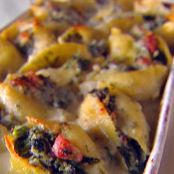 Shells with Crispy Pancetta and Spinach