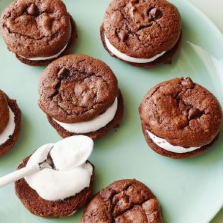 Cookies - Cake-Mix Mint Chocolate Sandwich Cookies