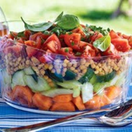 Fresh Layered Lentil Salad