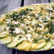 Zucchini Carpaccio with Feta and Pine Nuts