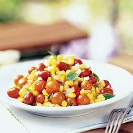 Corn and Tomato Salad with Basil Vinaigrette