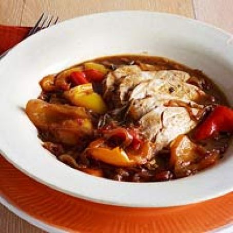 Pot-Roasted Pork with Sweet Peppers