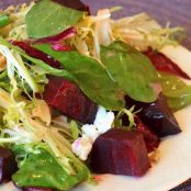 Roasted Beet Salad with Goat Cheese, Walnuts & Honey-Dijon Vinaigrette