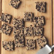 Raw Chocolate Chip Cookie Dough Bars (made from almond milk pulp)