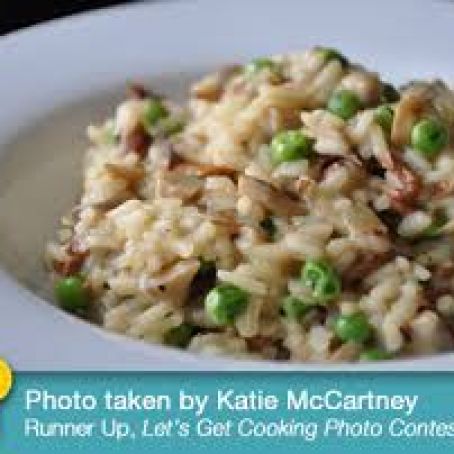 Risotto with peas and mushrooms