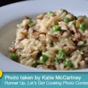 Risotto with peas and mushrooms