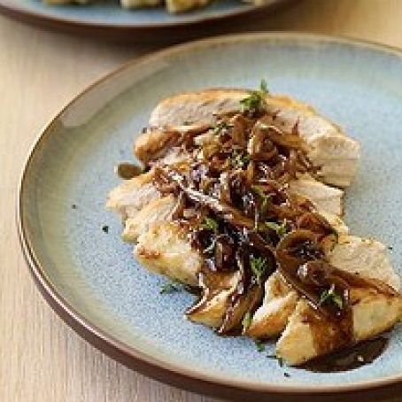 CHICKEN WITH BALSAMIC VINEGAR, SWEET ONIONS, and THYME