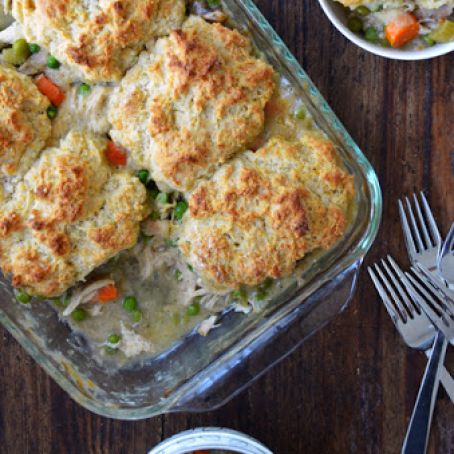 Leftover Turkey Pot Pie with Cheddar Biscuit Crust
