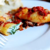 Three Cheese-Stuffed Shells with Meaty Tomato Sauce