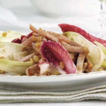 Peameal Bacon, Walnut & Endive Salad with Mustard Dressing