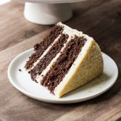 Dark Fudge Cake with Salted Graham Buttercream