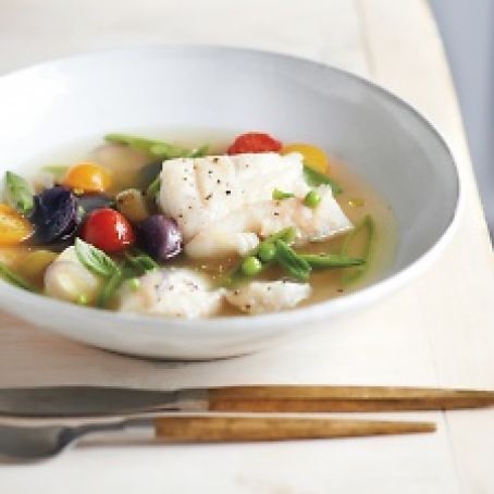 Poached Cod in Tomato Broth