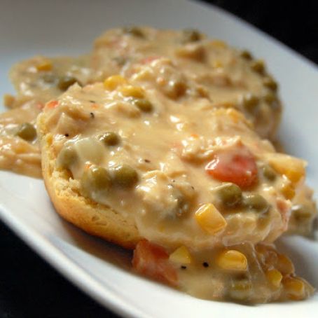 Creamed Chicken over Biscuits