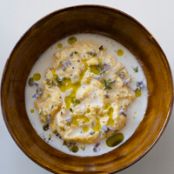 Poached Scrambled Eggs with Goat Cheese Sauce