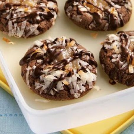 Chocolate-Coconut Thumbprint Cookies