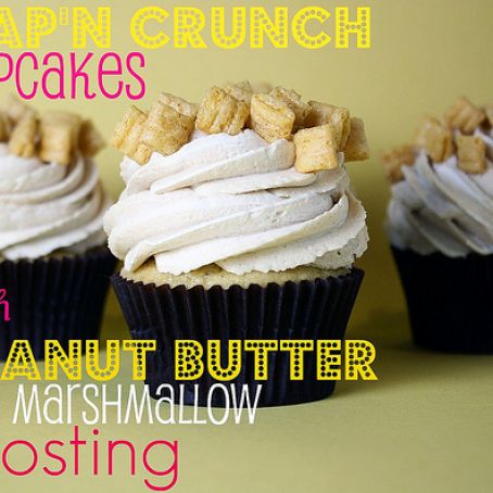 Cap’n Crunch Cupcakes with Peanut Butter Marshmallow Frosting