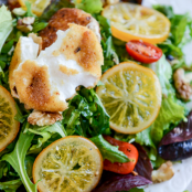 Spring Greens with Candied Meyer Lemons