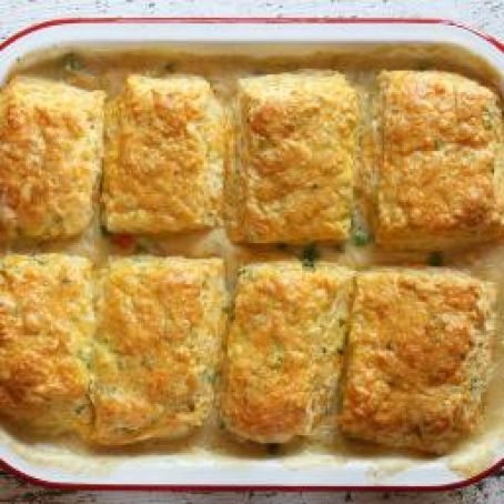 Chicken Pie with Cheese Biscuits