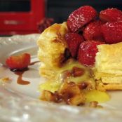 Puff Pastry Tarts with St. Andre Cheese & Balsamic Strawberries*
