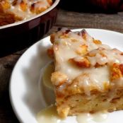 Pumpkin Bread Pudding with Apple Cider Butter Sauce
