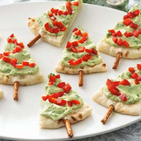 Pita Christmas Tree Appetizers