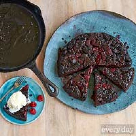 Berry Upside-Down Chocolate Cake