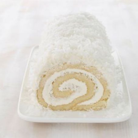COCONUT ROULADE WITH RUM BUTTERCREAM