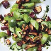 Fried Eggplant, Tomato, and Cucumber Salad