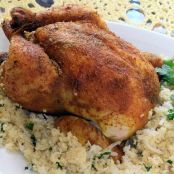 Curried Cornish Hens With Coconut Cilantro Couscous