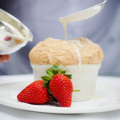 Bread Pudding Souffle with Whiskey Sauce