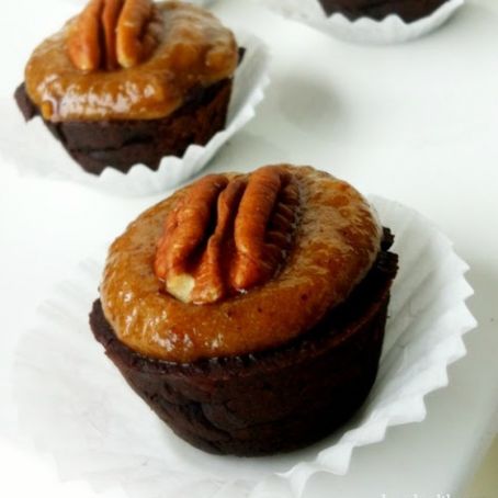 Vegan Two-Bite Turtle Brownies (Sugar/Gluten-Free)