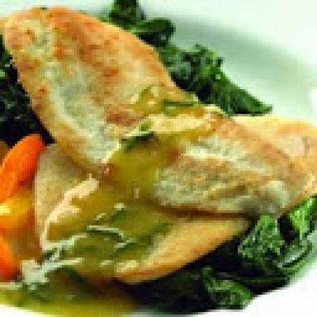 Sauteed Flounder With Orange-Shallot Sauce