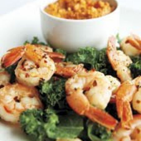 Sherried Shrimp with Romesco Sauce