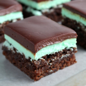 Mint Brownies with Chocolate Ganache