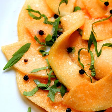 CANTALOUPE - Black Pepper and Honey-Marinated Cantaloupe with Basil