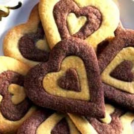 Mary Berry's two-tone heart biscuits