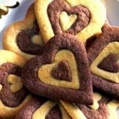 Mary Berry's two-tone heart biscuits