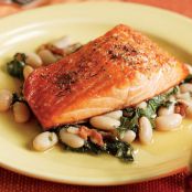 SALMON****Broiled Salmon with a White Bean, Kale & Bacon Ragoût - 7 Points